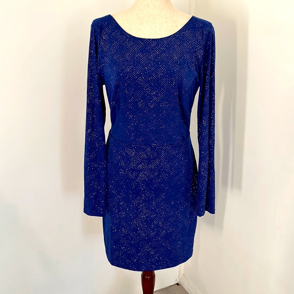 Topshop long sleeve glitter bodycon dress